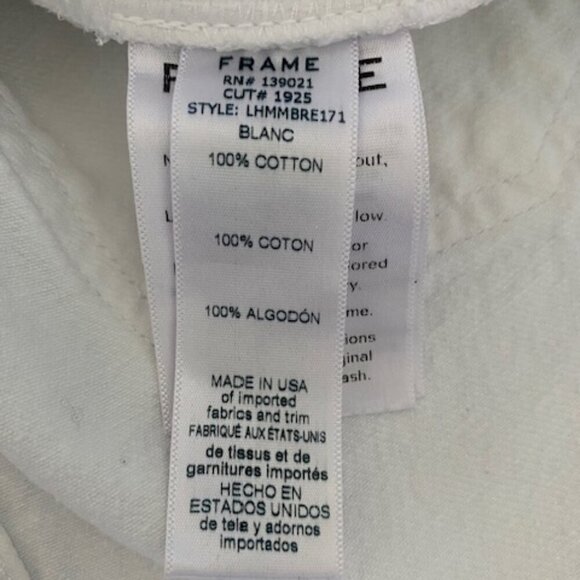 FRAME Denim Le High White Belted Frayed Fringe Hem Mini Skirt 24 - Picture 13 of 14
